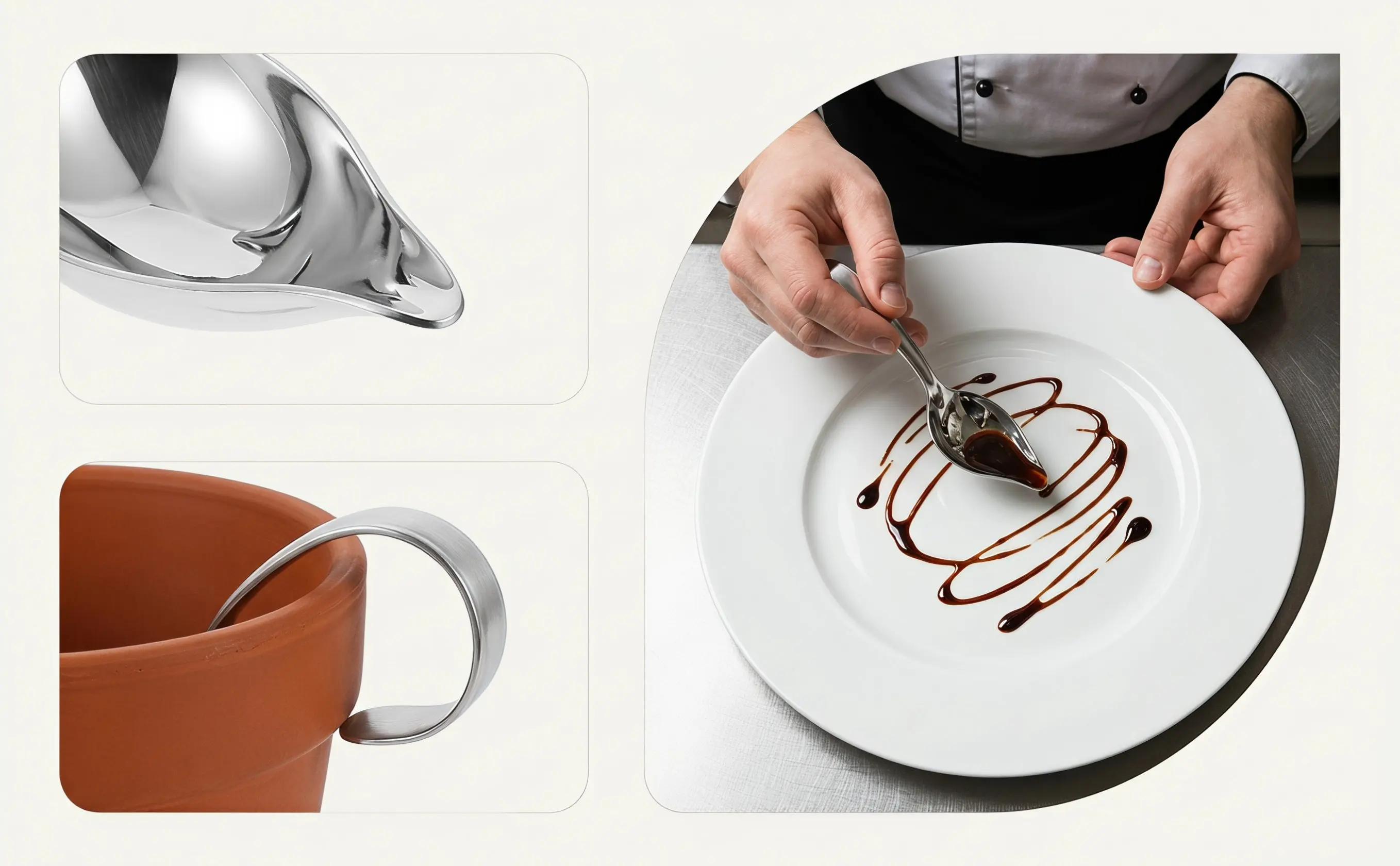 Sturdy Stainless Steel Sauce Drizzle Spoon for Chocolate Syrup Gravy Dressing Precision Drawing Decorating Culinary Household