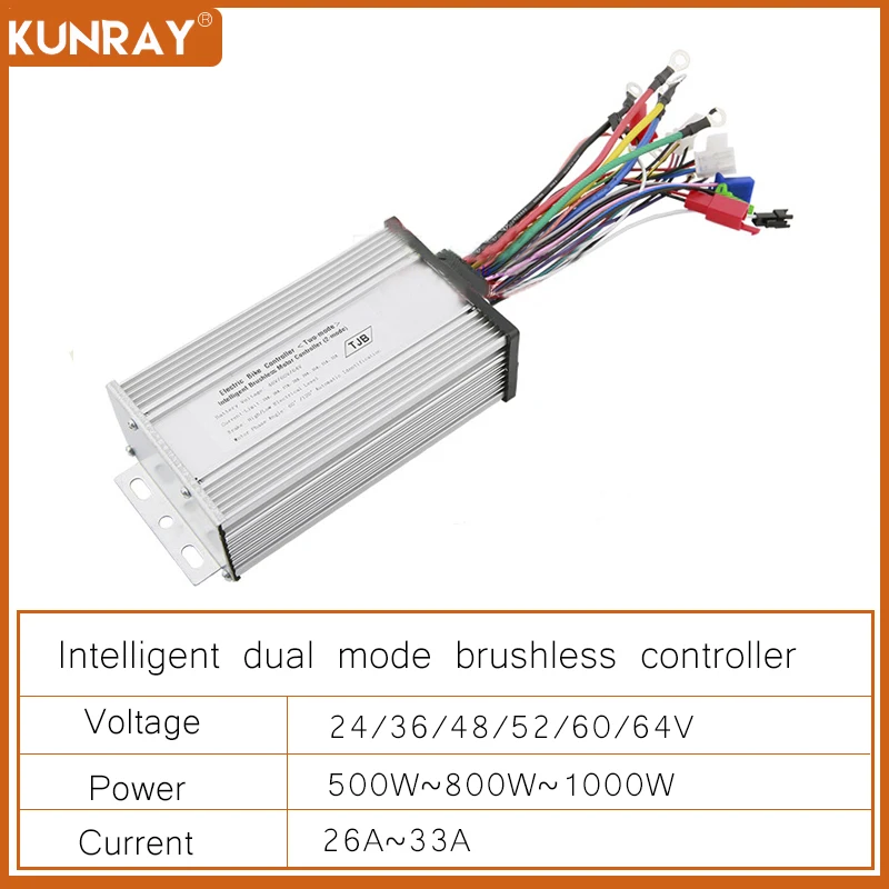 

500W Brushless Controller 24V36V48V52V60V62V Electric Bike Dual Mode E-bike Controller 1000w Controller for Electric Scooter