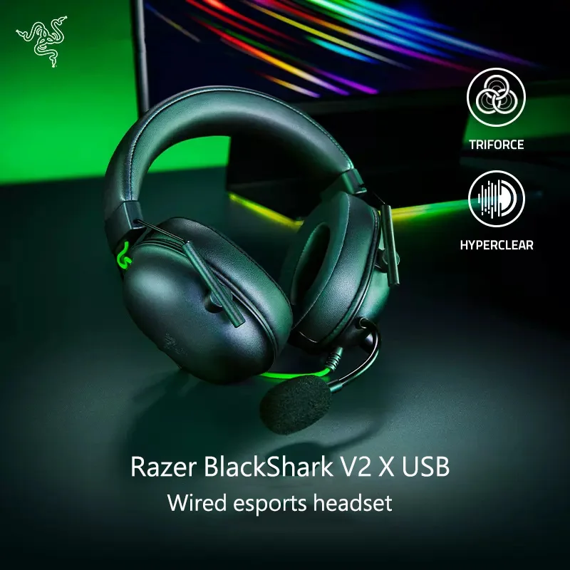 

New Razer BlackShark V2 X USB Wired Esports Gaming Headset 7.1 Surround Sound - 50mm Drivers - Noise Cancelling Mic