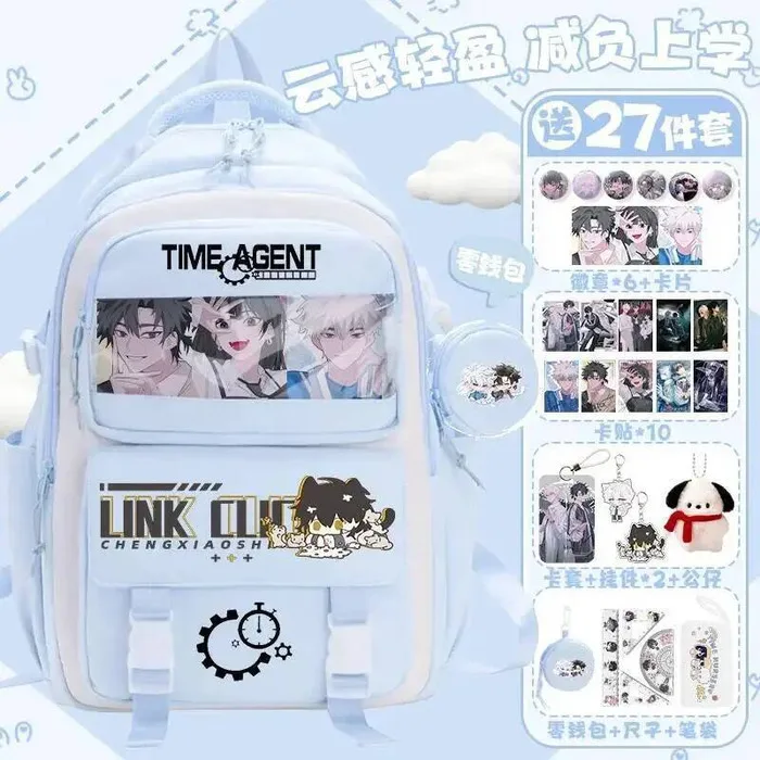 

Дышащая сетка, прозрачная сумка Ita, черный, розовый, синий, фиолетовый, Link Click, школьные сумки для подростков, рюкзаки, аниме-игры