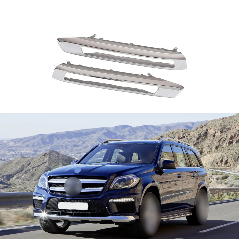 2Pcs Chrome Car Front Fog Light Cover Trim for Mercedes Benz X164 GL-Class GL 350/450/550 2008 2009 2010 2011 2012 1648847322