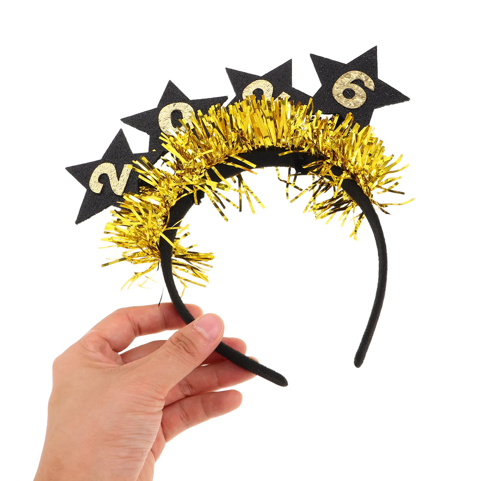 

4Pcs Luxurious New Year Hair Accessories Star Headpiece Party Headdress Glitter Five-Pointed Hair Clip Headband for Festive Eve