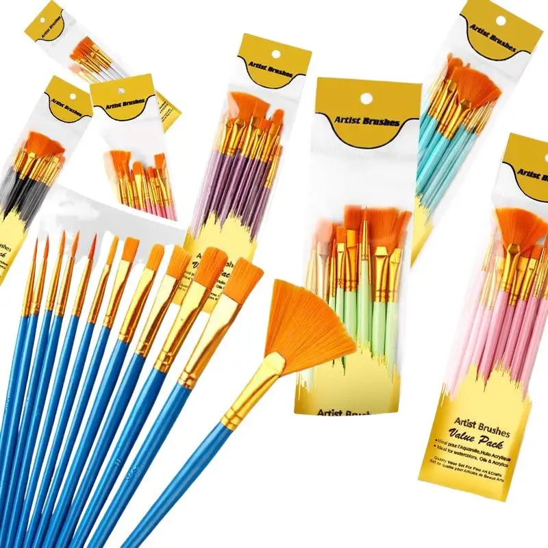 Professional Nylon Bristle Painting Brush Set For Art Students_voghion.com