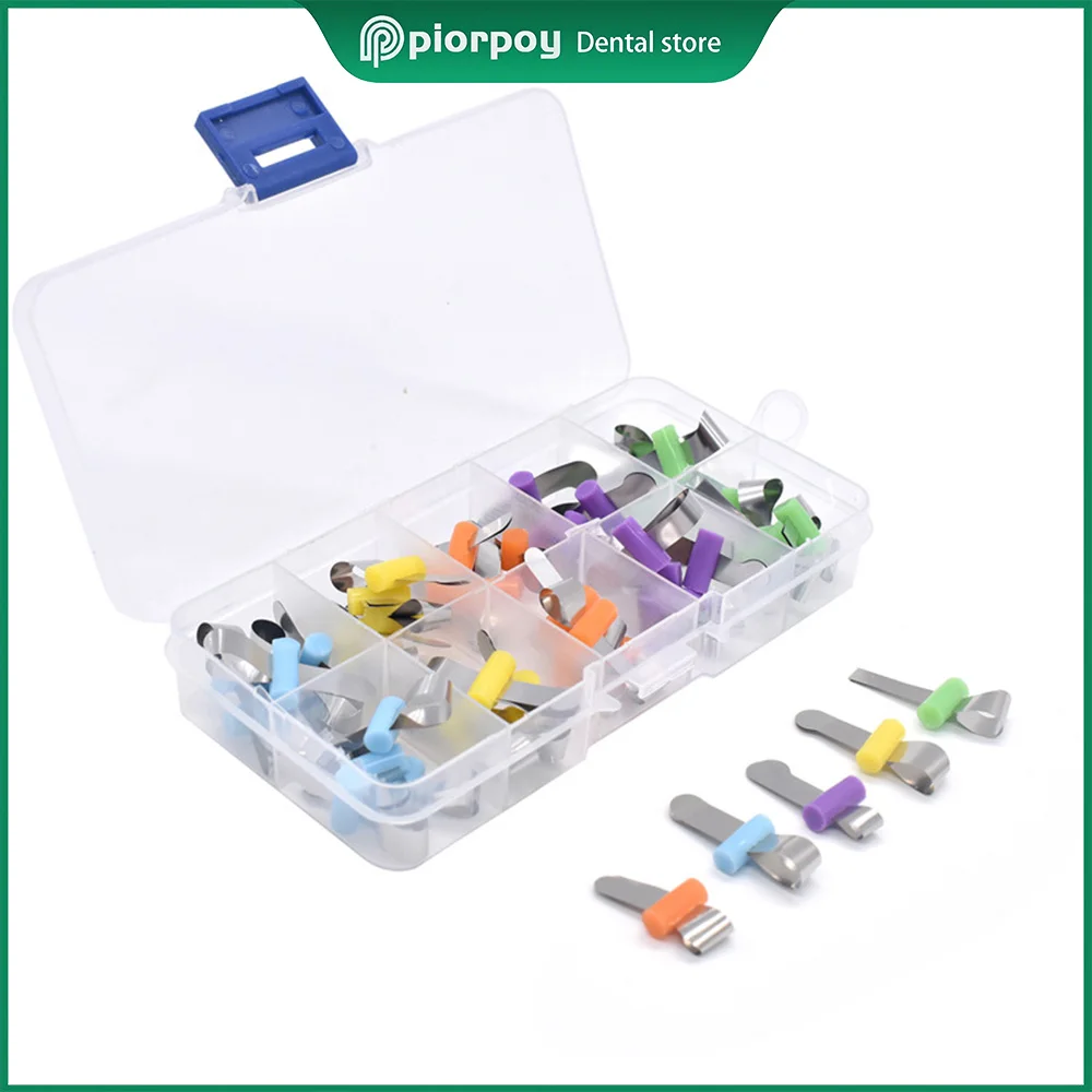 

PIORPOY 50Pc Dental Stainless Steel Forming Sheet Matrices Bands Dentistry Sectional Contoured Matrix Dentist Lab Products