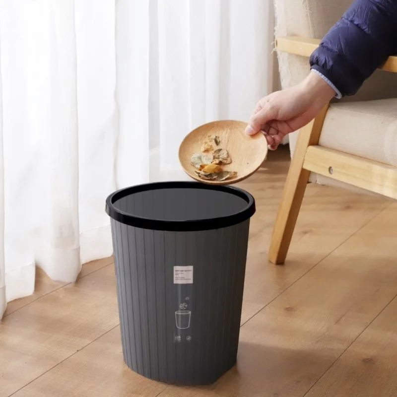 

Большая мусорная корзина для ванной, кухни, гостиной, креативная, простая, для домашнего использования, без крышки, с пружинным кольцом, для бумаг и отходов