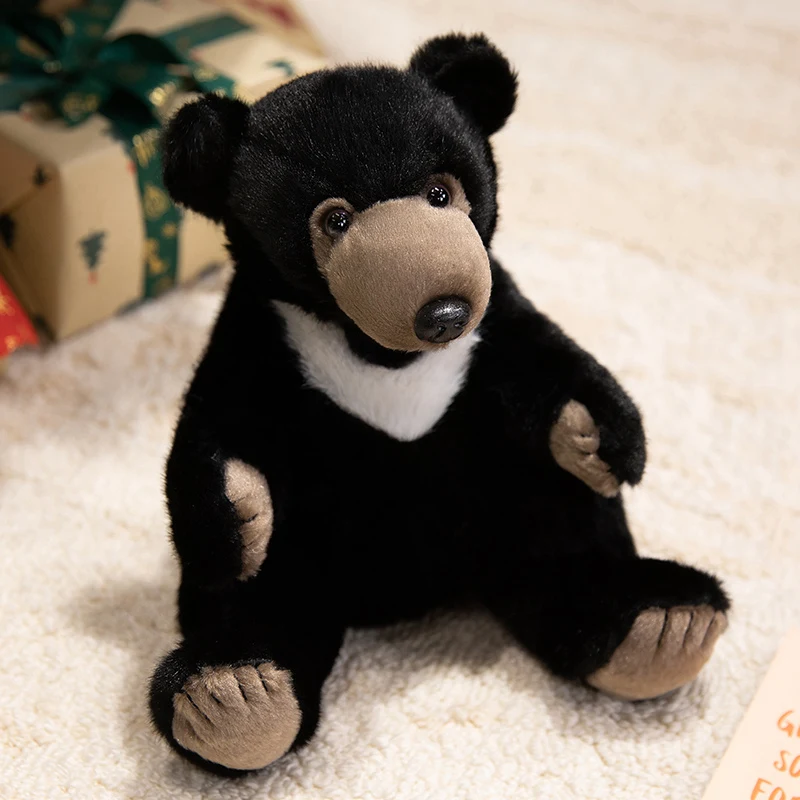 

23cm Cartoon Animal Black Bear Plushie Soft Stuffed Toy Bear Panda Cute Xmas Birthday Present For Children