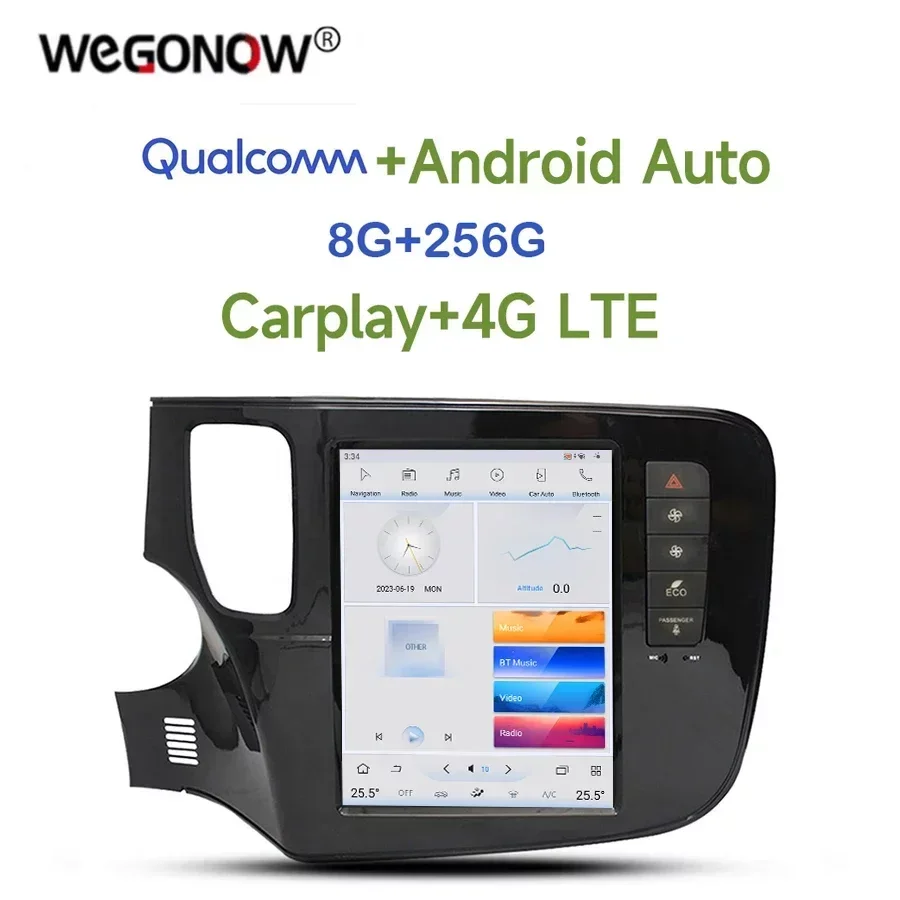 

Автомобильный DVD-плеер Tesla Qualcomm Carplay DSP Android 11,0 8G + 256G GPS RDS Радио Wi-Fi Bluetooth для MITSUBISHI Outlander 2014-2020