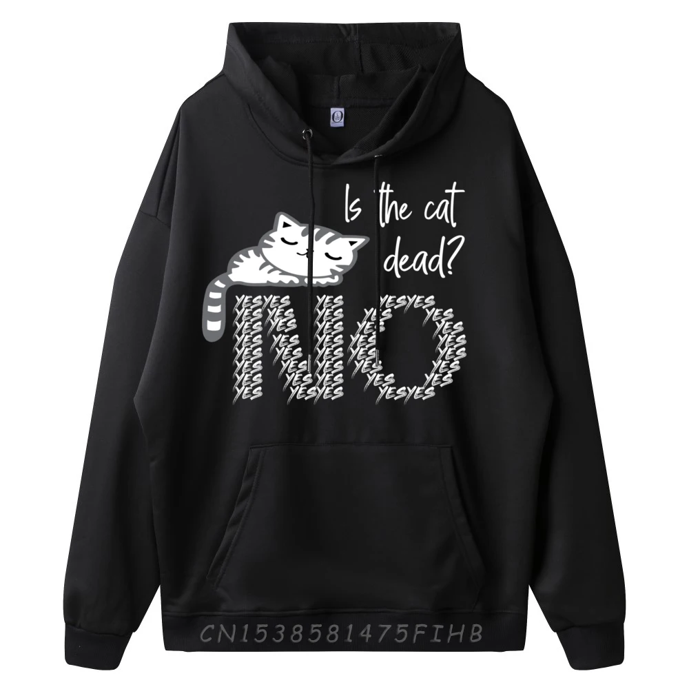 Is the Cat Dead Yes No Schrodinger is Cat Luxury Designer Men Breathable Men's Oversize Long Sleeve