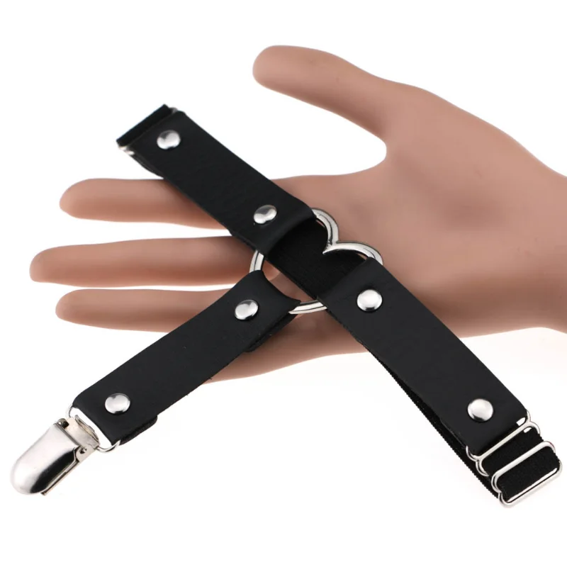 EagleKu Easy Gothic Harajuku Punk Sex Appeal Leather Adjustable Love Shape High Elasticity Garters Leg Ring Rivet