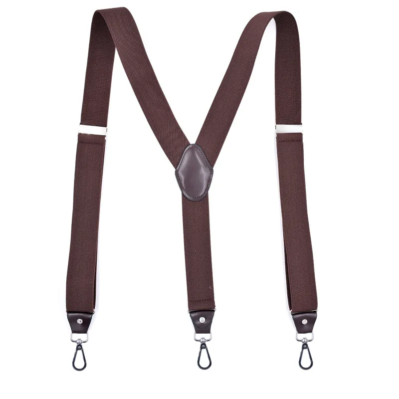 Men's Trouser Suspenders Heavy Duty 3.5cm Y 3 Strong Hooks Adjustable Elastic Adult Braces Elegant Business Wedding Accessories