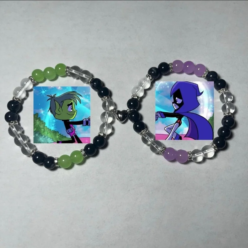 Beast Boy and Raven Matching handmade Bracelets/Give it to your best friend ﻿