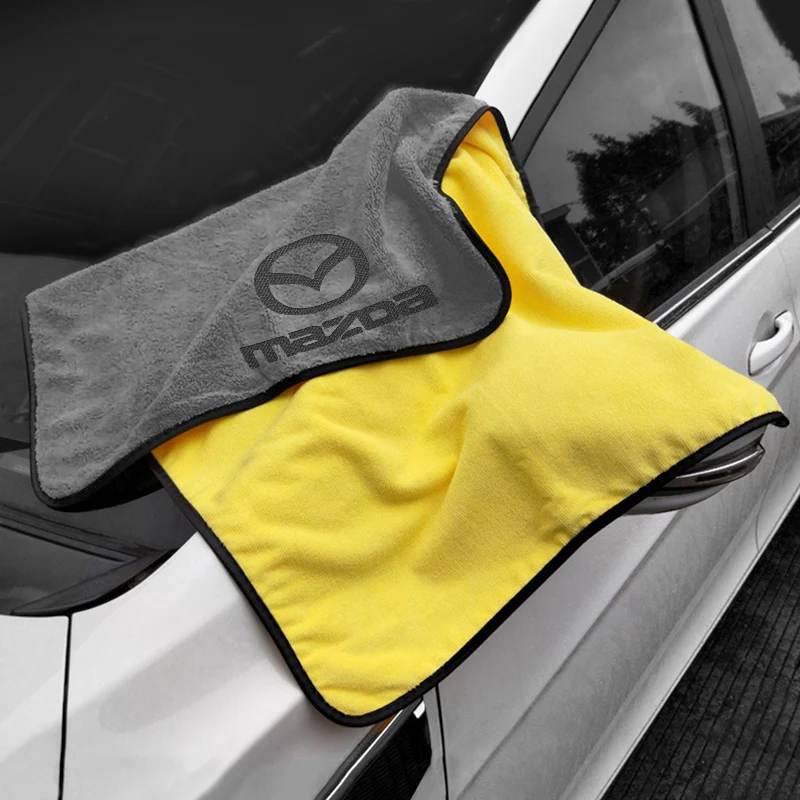 Car Logo Microfiber Towel Car Wash Cleaning Drying Towels Cloth For Mazda 2 3 Mazda 6 CX5 CX7 Demio Axela Atenza CX9 MX3 MX5 RX8