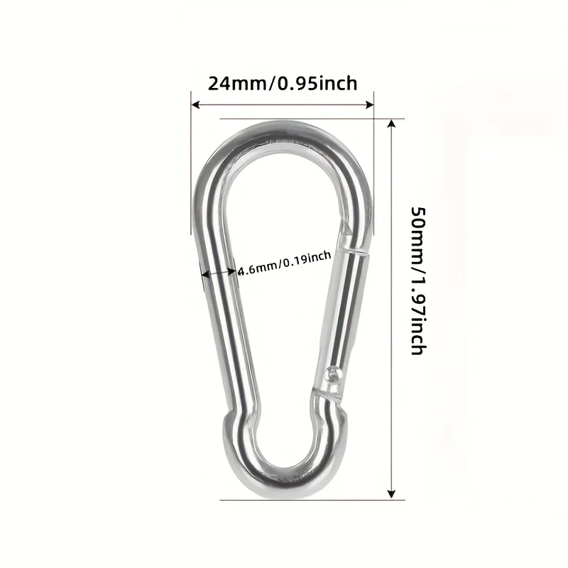 10-Pack Outdoor Key Rings 50mm Spring Lock Hooks Carabiner Keychains Durable Spring Clasps for Camping And Travel