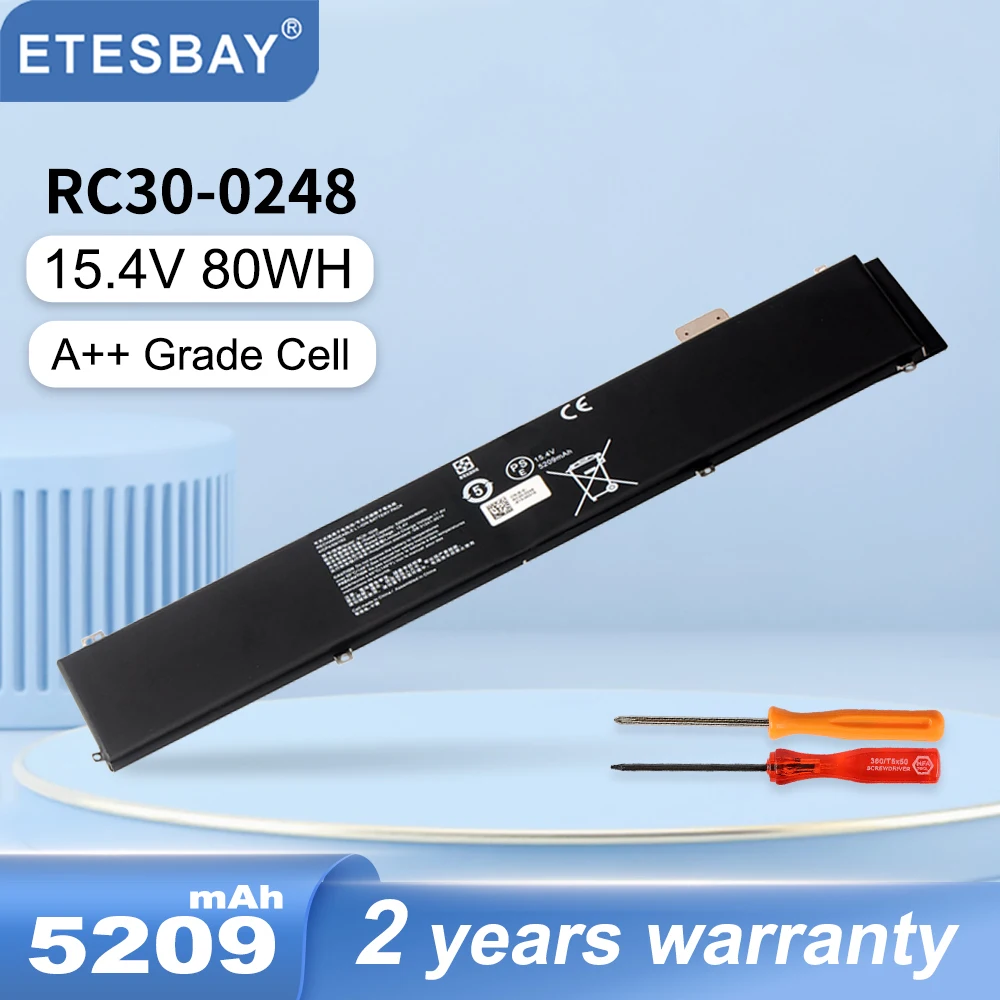 

ETESBAY RC30-0248 5209mAh Laptop Battery for Razer Blade Stealth 15 2018 15 GTX 1060 LINGREN 15(i7 8750H) RZ09-02386 RZ09-02385