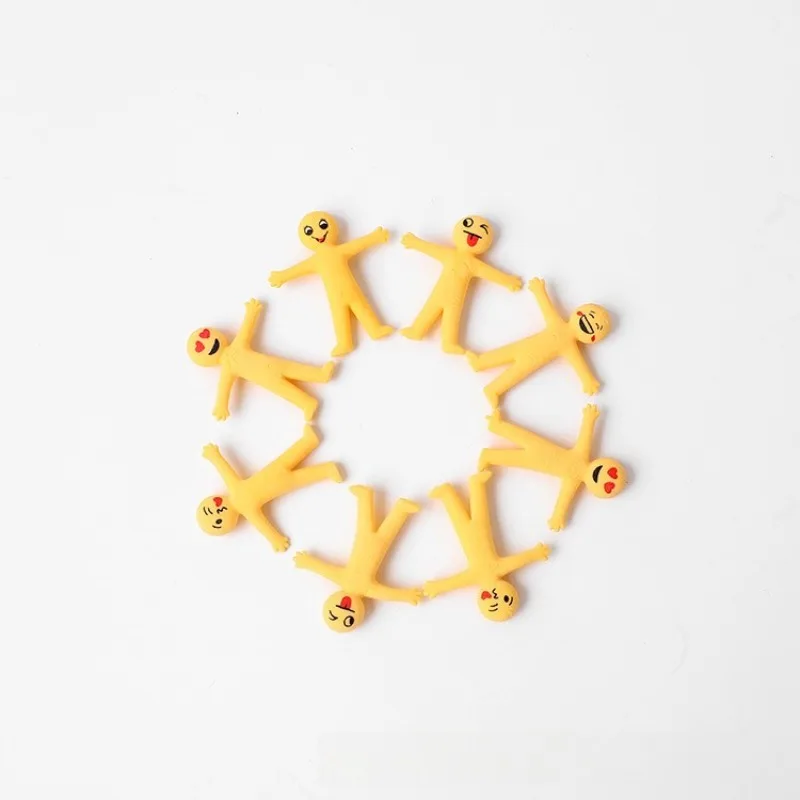 9 pçs amarelo elástico sensorial brinquedo fidget bonecas dobráveis alívio do estresse e anti-ansiedade espremer sensorial