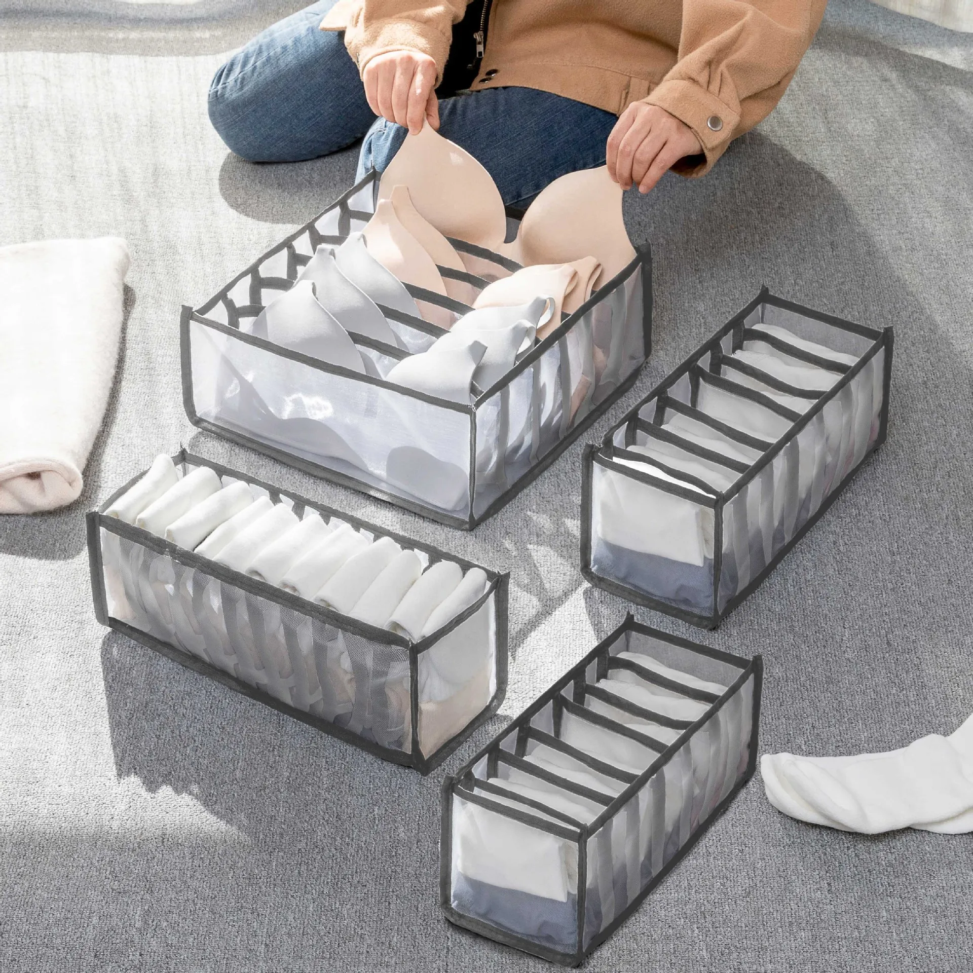 

Closet Organizer Storage Box Underwear Socks Home Cabinet Divider Storage Organizer for clothes Foldable Drawer Organizer home