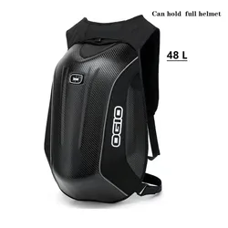 48L Expandable Waterproof Motorcycle Hard shell backpacks MX Motocross carbon fiber backpack Moto Racing bags Computer bag LOGO