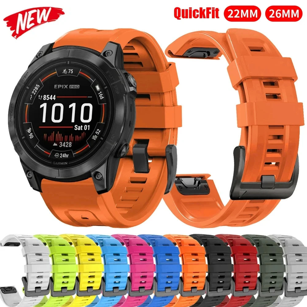 

26MM 22MM Silicone Watch Band Straps For Garmin Fenix 6X 6 6S Pro 7X 7 Easyfit Wristband Fenix 5 5X 5S Plus Smartwatch Bracelet