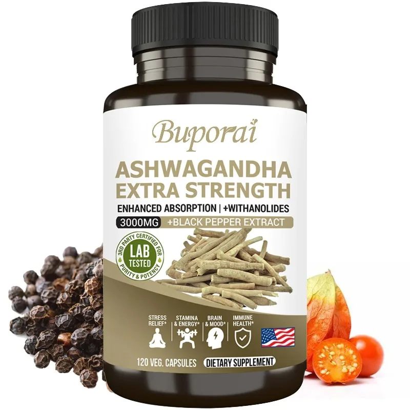 

Капсулы с экстрактом корня ашваганды — фокус, повышение мозга и энергии, способствуют здоровым сна, помогают сняти стресс