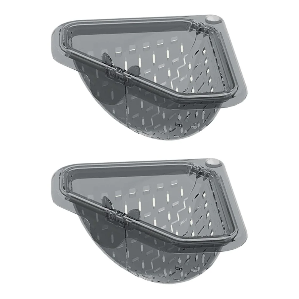 1/2pcs Sink Food Scrap Collector One-button Magnetic Food Strainer Magnetic Triangular Drain Rack Kitchen Sink Strainer Basket