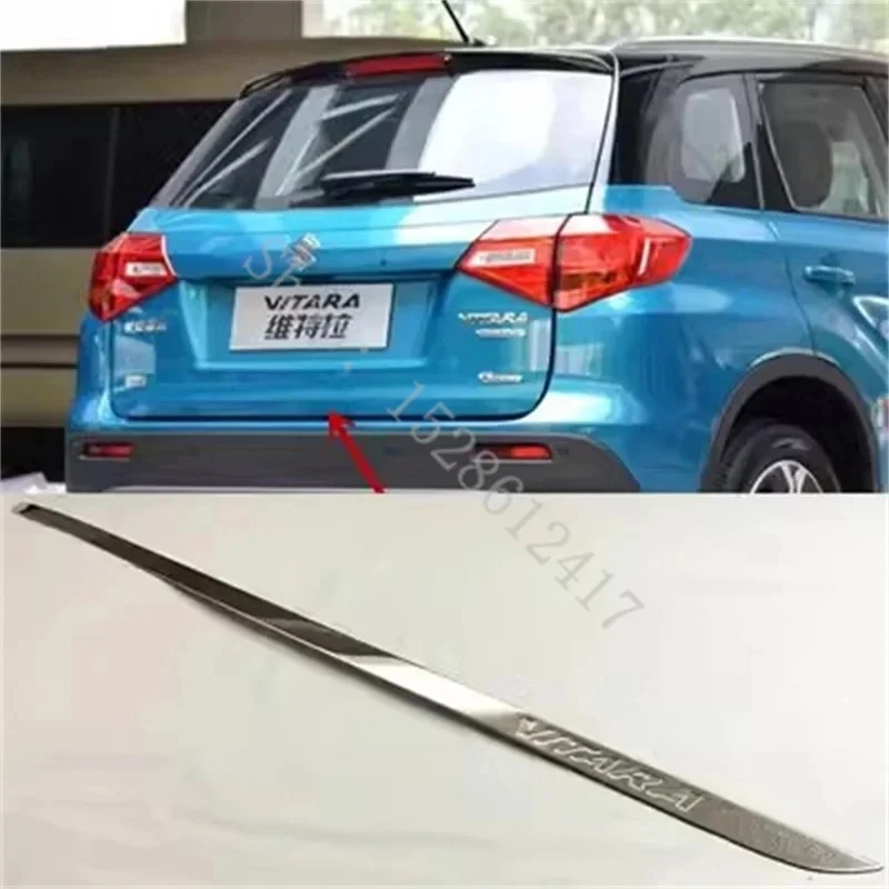 For Suzuki Vitara 2015~2020 Tailgate Rear Door Bottom Cover Molding Trim Stainless Steel back door trim Car Accessories