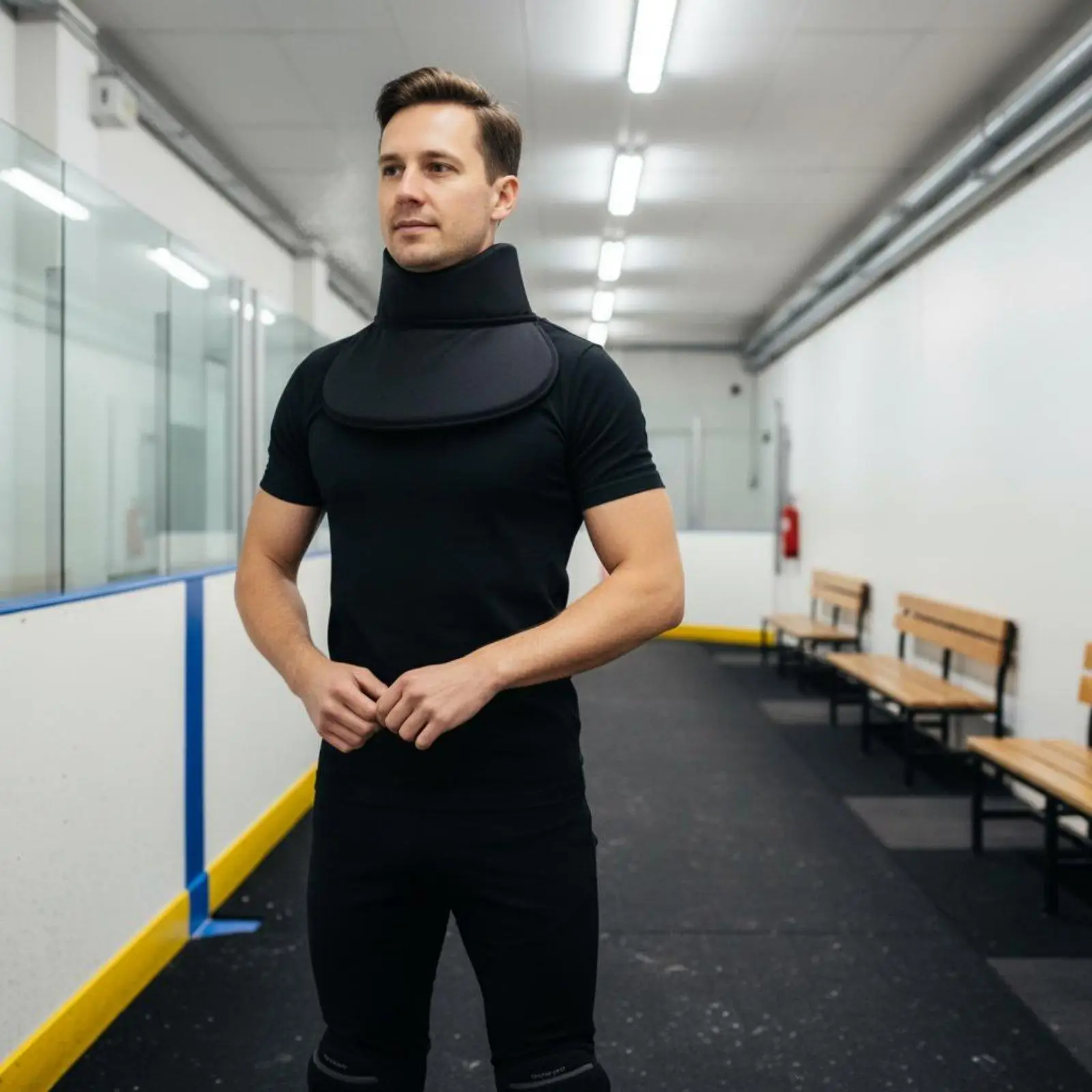 Neck Safety Guard for Ice Hockey Skate Cut Resistant Sponge Padding Adjustable Hook Loop Protector Winter Sports