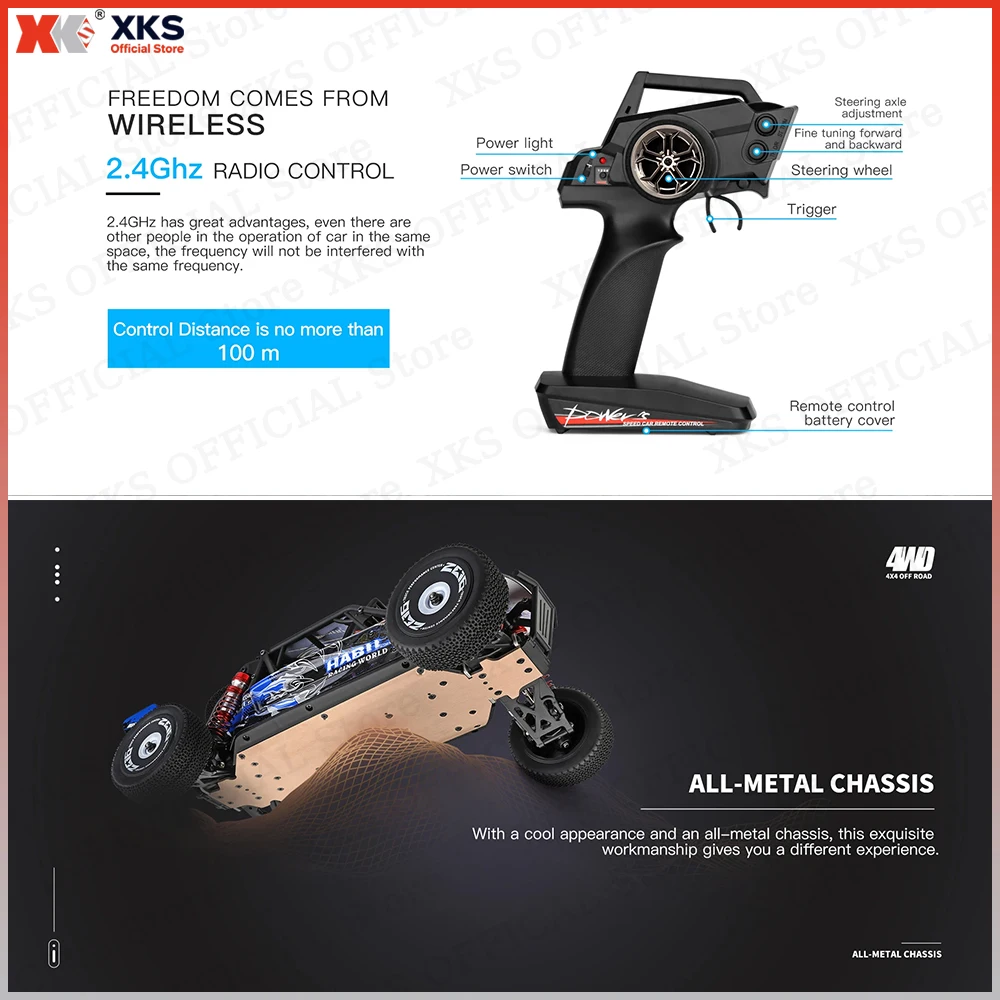 WLtoys XKS 124018 124019 1/12 RC Auto 2.4G Telecomando 4X4 Off-Road 55 Km/H 4WD Drive Ad Alta Velocità RC Drift Toy Car Regalo per I Ragazzi