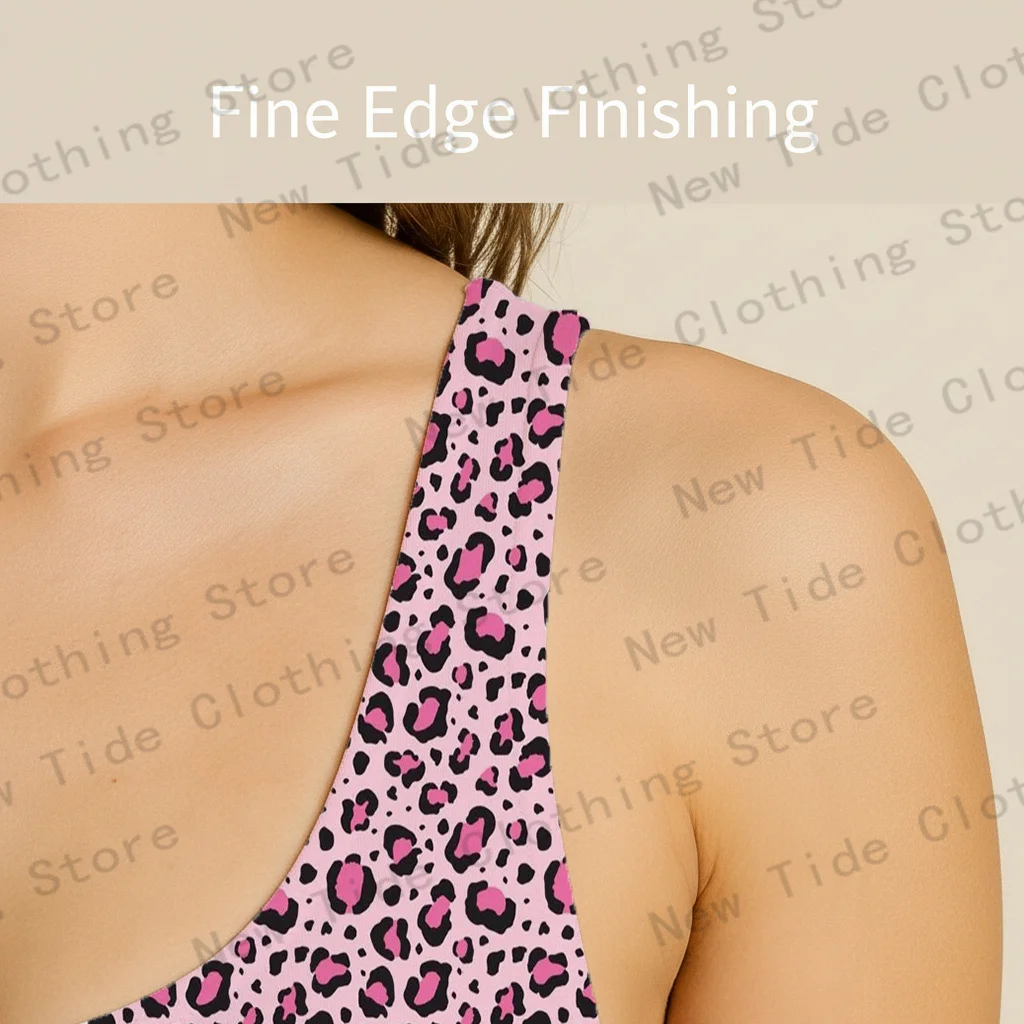 Body feminino rosa com estampa de leopardo sem mangas, sexy, peça única, slim fit, regata para festa, verão, praia