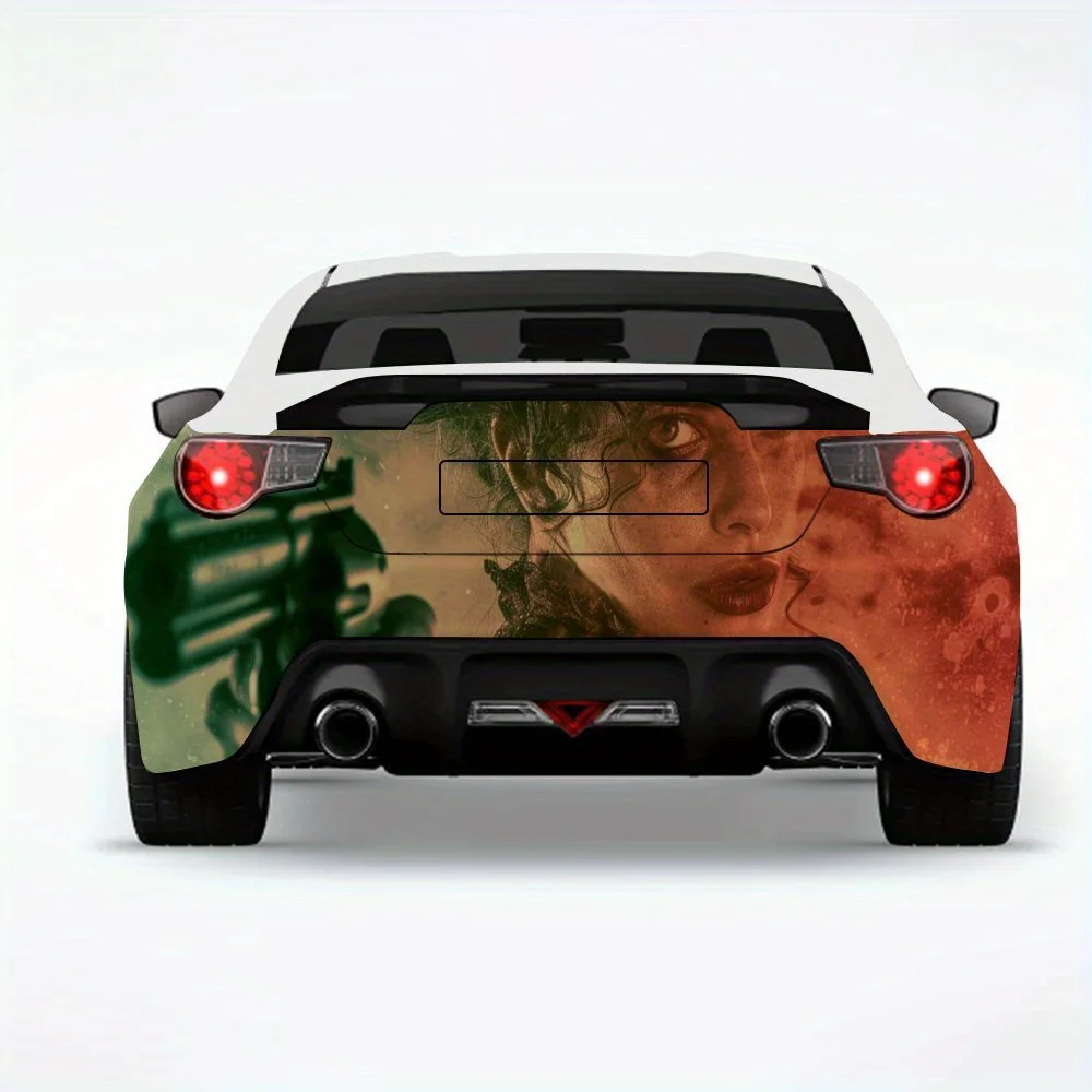 

Винтажный пистолет - удерживающая женскую автомобильную наклейку, виниловая наклейка на заднюю часть автомобиля, водонепроницаемые самоклеящиеся виниловые наклейки для хвоста автомобиля и B