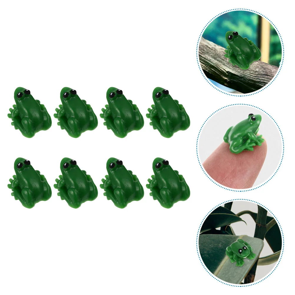 

8 Pcs Mini Frog Ornament Resin Frogs Decoration House Animals for Garden Micro Landscape Miniature Bonsai Ornaments Adornment