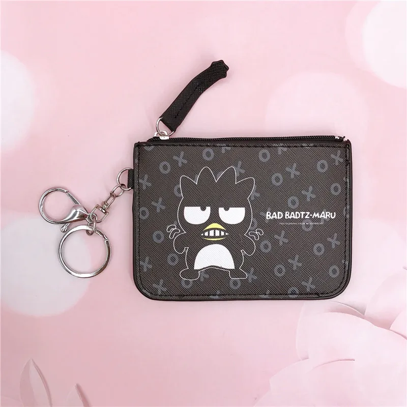 Hello Kitty Carteira feminina fofa com estampa de desenho animado, capa de embreagem com suporte para cartão e bolsa de moedas Sanrio, bolsa de moedas de couro PU