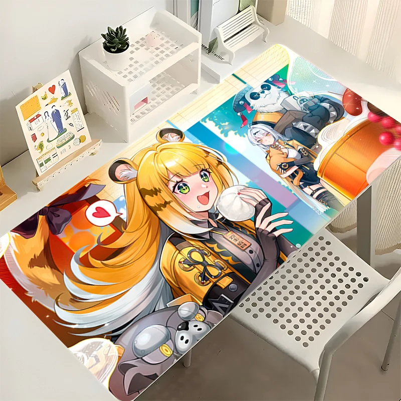 Gaming Mousepads Zenless Zone Zero Ju Fufu Mouse Mat Office Laptop ZZZ Kawaii Desk Mats Non-Slip Rubber Mouse Pad Keyboard Pad