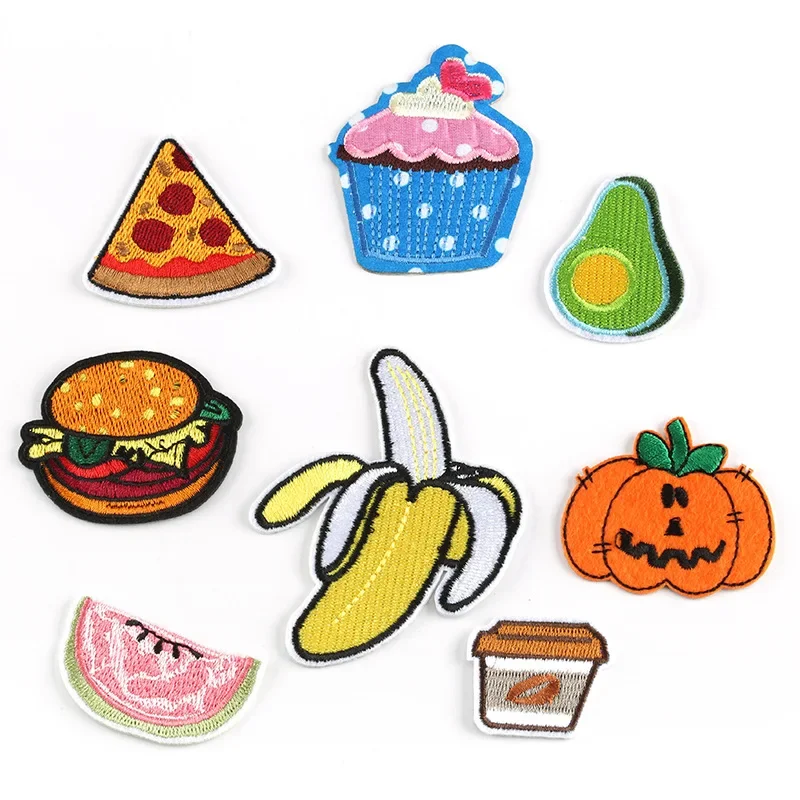 New Cartoon Fruit Burger Drink Cake Pattern Patch DIY Clothing Luggage Decoration Hole Repair Patch