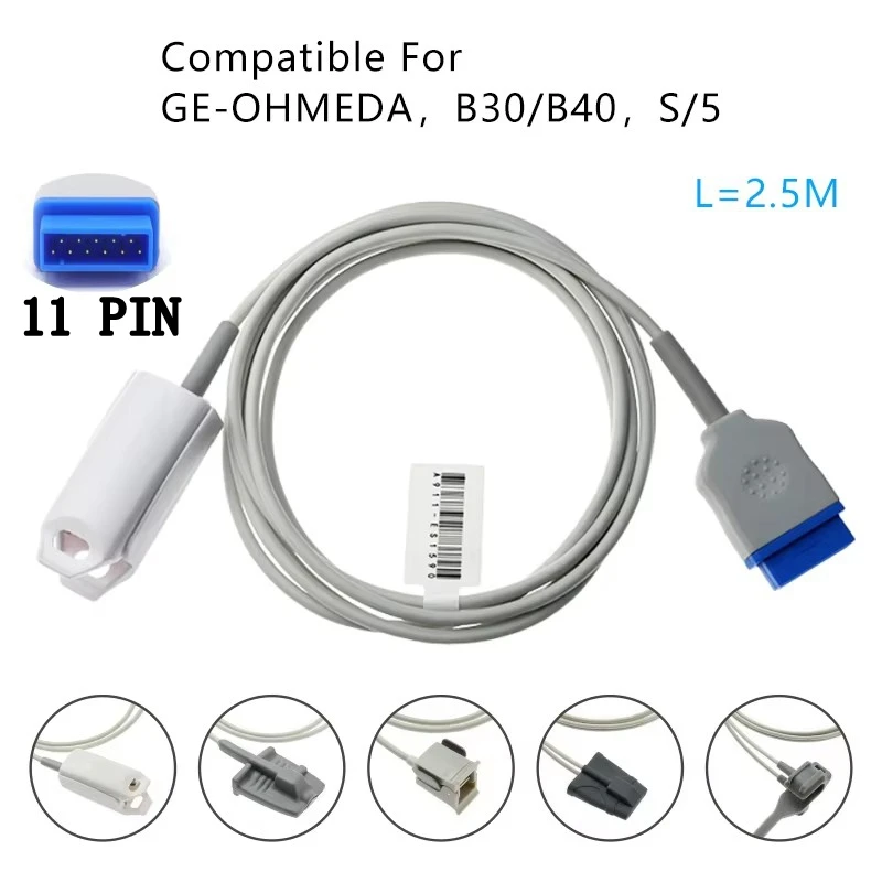 EMSLIFE Blood Oxygen Saturation (SpO2) Sensor for GE Dash2000 Dash4000 GE-OHMEDA Tuffsat Trusat Monitor Medical Consumables
