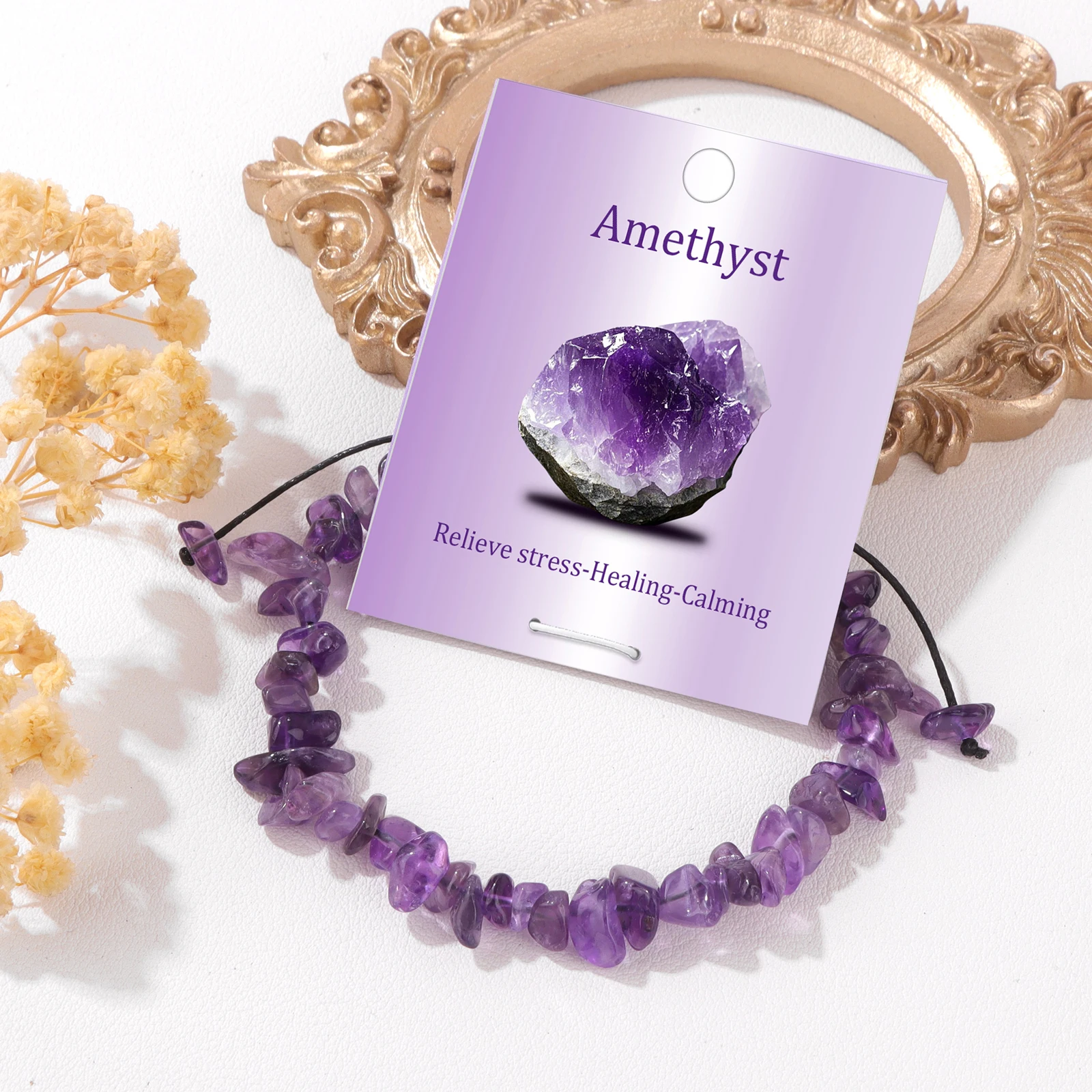 Healing Natural Raw 5-8MM Stone Chips Beads Bracelets For Women Men Amethyst Quartz Agates Crystal Beads Bracelet Female Jewelry