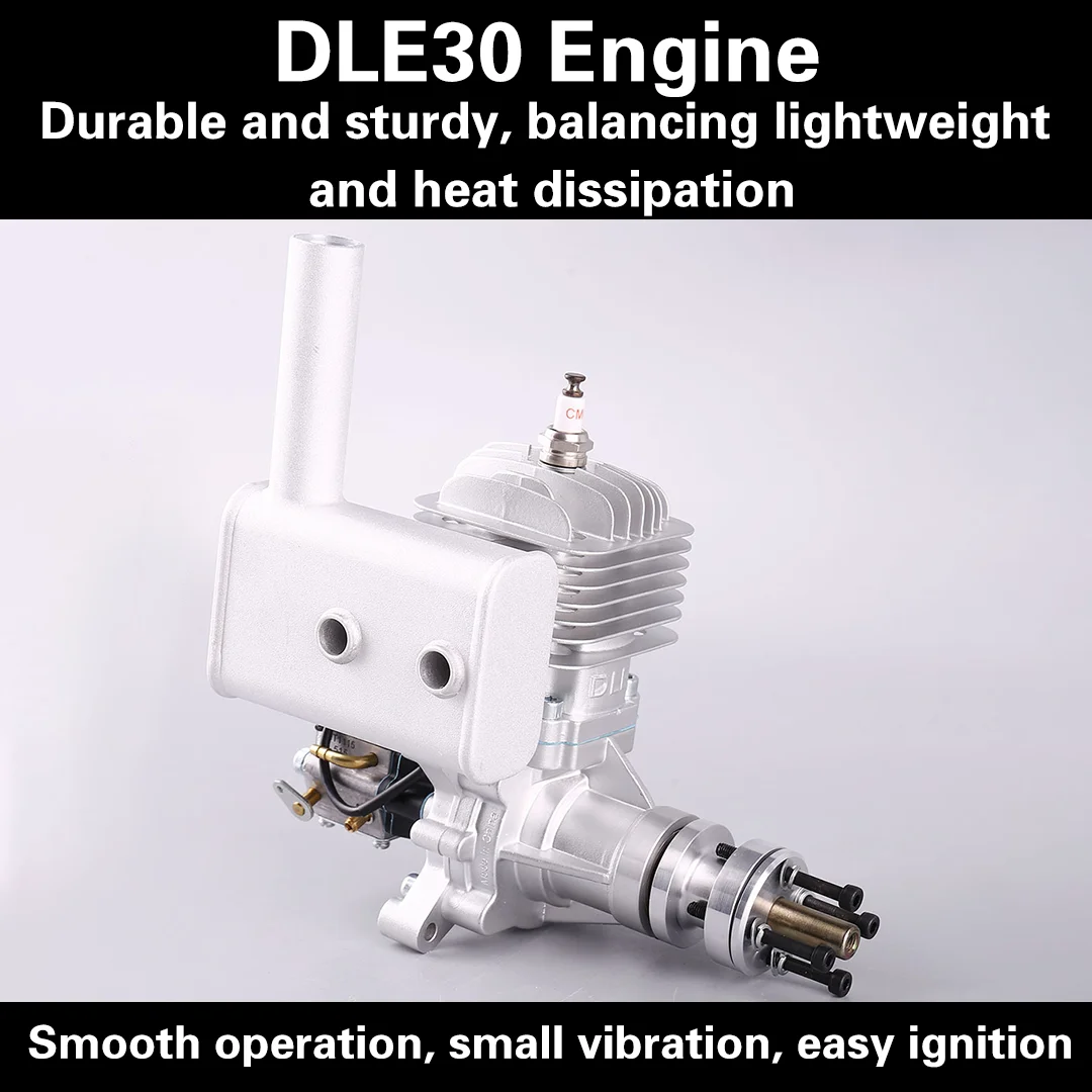 DLE30 30cc DLE GAS Engine For RC Airplane Fixed Wing Model Single Stroke Two Exhaust Wind Cold Hands Start After Stroke