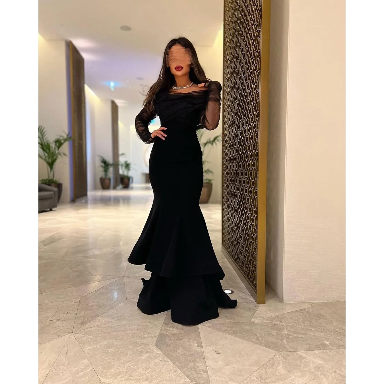 

Aileen Velour Off The Shoulder Black Mermaid Evening Dress 2026 Prom Dress Formal Evening Elegant Customized Robes de Soirée