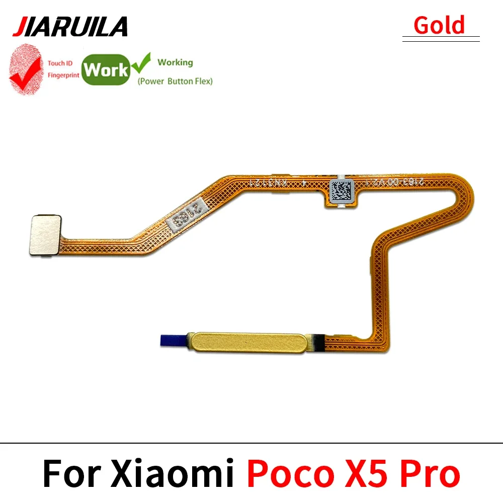 Home Button Touch ID Flex Cable For Xiaomi Poco X5 Pro Fingerprint with Power Button Touch Sensor Flex Cable
