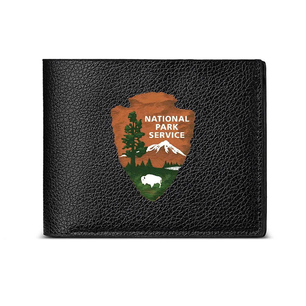 National Park Service Shield Design Men's Wallet Card Holder Casual Business Fashion Print Accessory