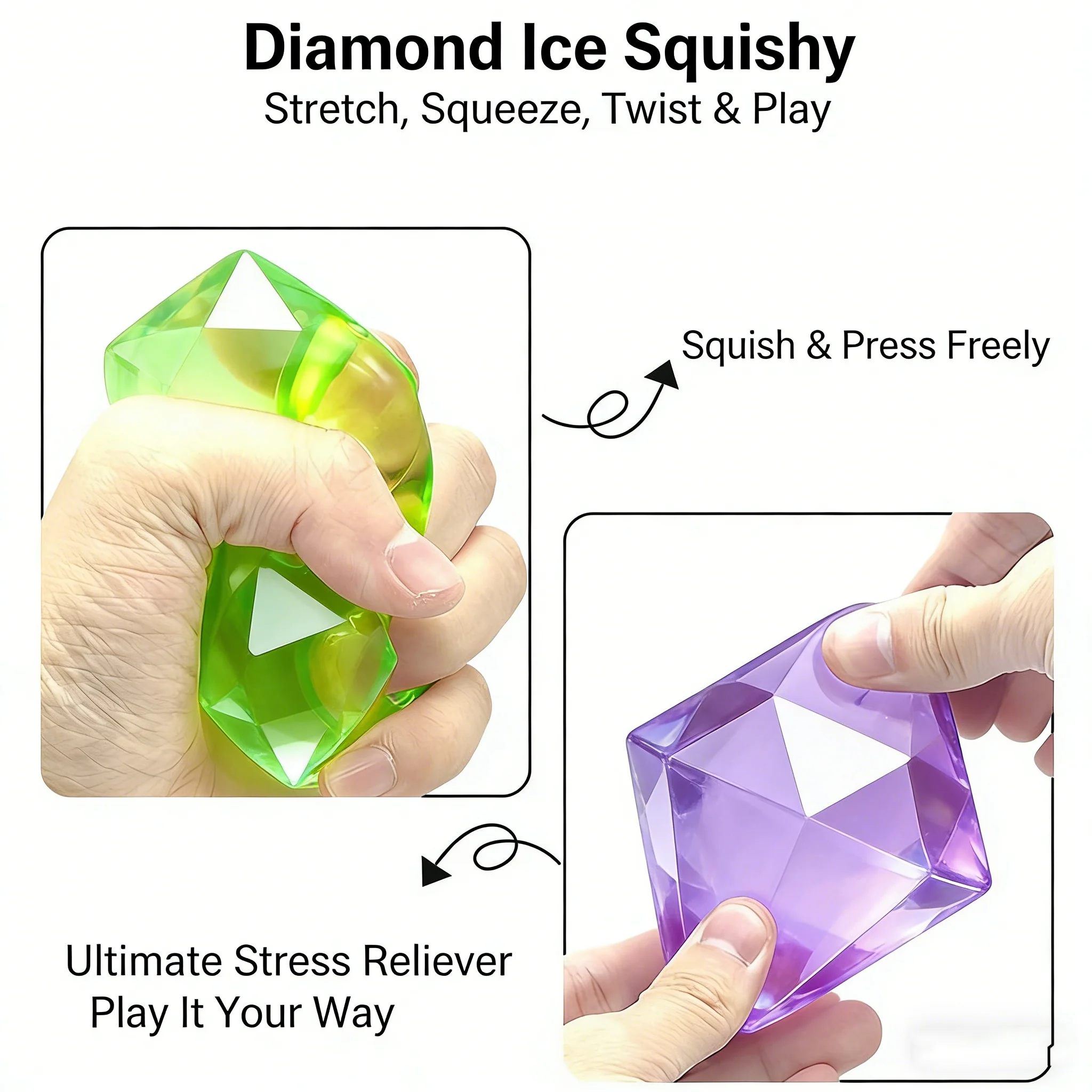 

1 шт. Сенсорная игрушка-антистресс в форме солодового сахара - Прозрачная сенсорная игрушка с медленным восстановлением формы, текстура, напоминающая слайм, мяч-антистресс для снятия напряжения