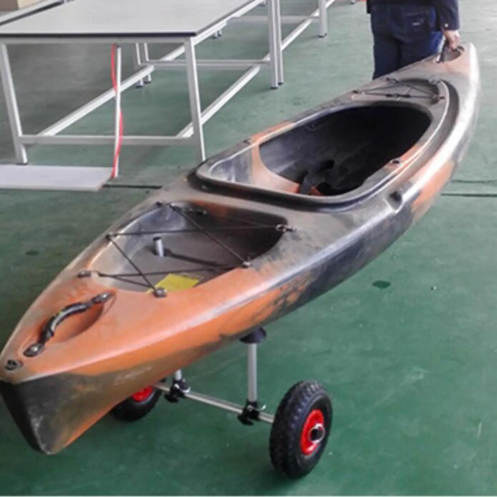 

Kayak Cart Transport Cart Kayak Carrier Aluminum Alloy Plug in Portable Kayak Wheels Cart for Kayaks with Scupper Holes Canoes