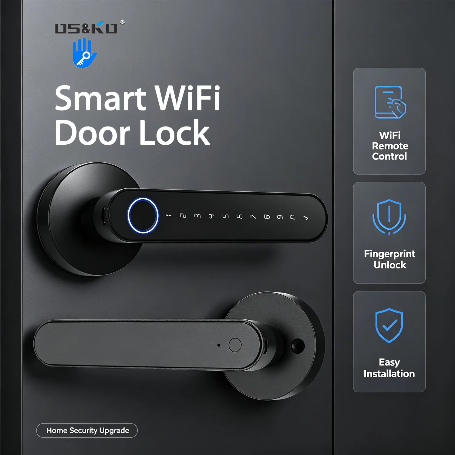 TTLock Smart Digital Door Lock, 5 Ways Keyless Entry: Fingerprint, Anti-Peep Virtual Password, RFID IC Card, Bluetooth APP Remote Unlock & Mechanical Key, 12 Months Long Standby Security Lock for Home, Apartment, Airbnb, Hotel Office