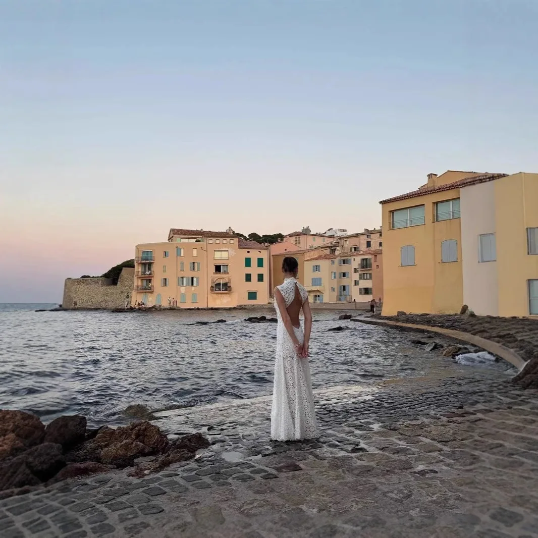 Vestido feminino férias halter pescoço fora do ombro elegante temperamento vestido pode ser usado como um vestido de casamento leve