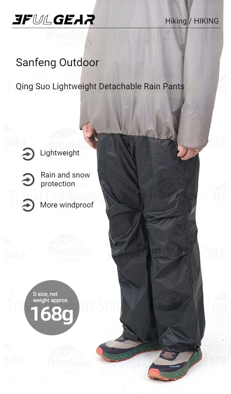 3F UL GEAR M/L Outdoor-Regenbekleidung, zweiteiliger Regenmantel und Regenhose aus Nylon zum Wandern, Radfahren, Offroad-Bergsteigen, regenfest – Detail 20