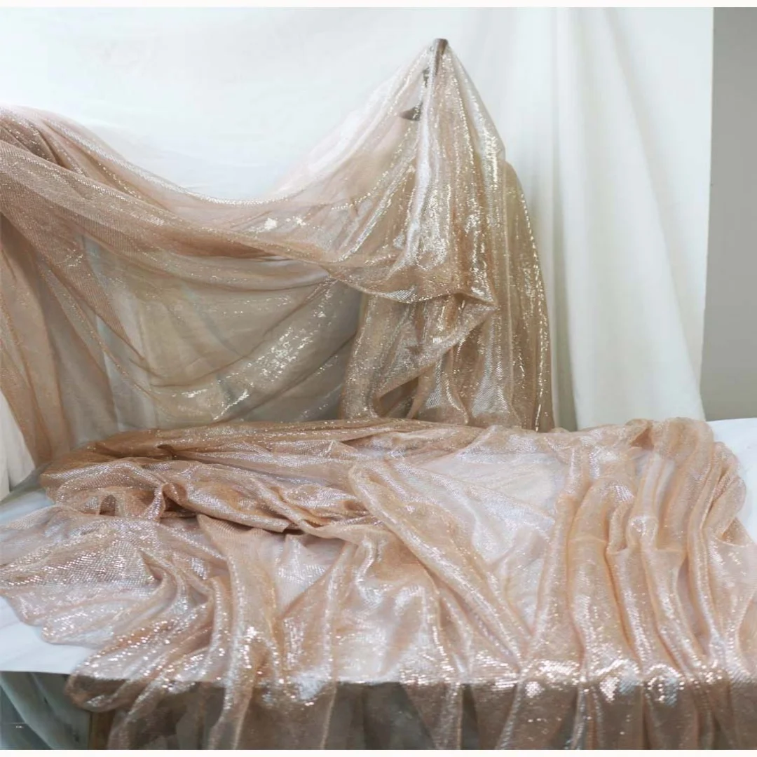 0.5 meter Width 59.05 inches fabric,Rose Gold hollow mesh fabric,lace fabric,for DIY dress, fashion fabric