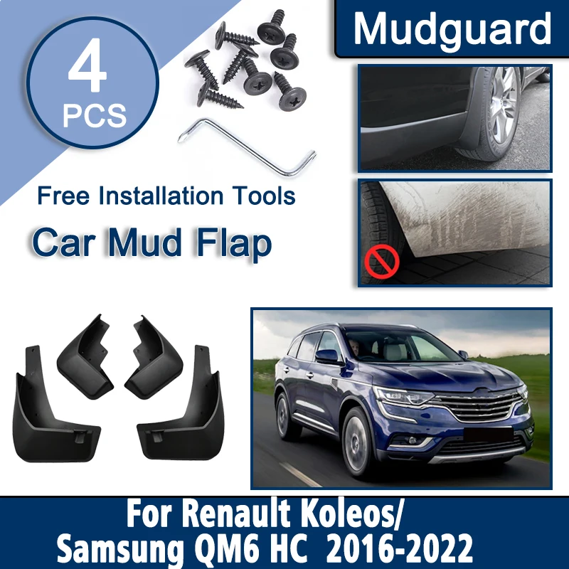 

For Renault Koleos 2020 Accessories Samsung QM6 HC 2019 2016-2022 Car Mudflaps Mud Flaps Front Rear Mudguard Splash Guards Tools