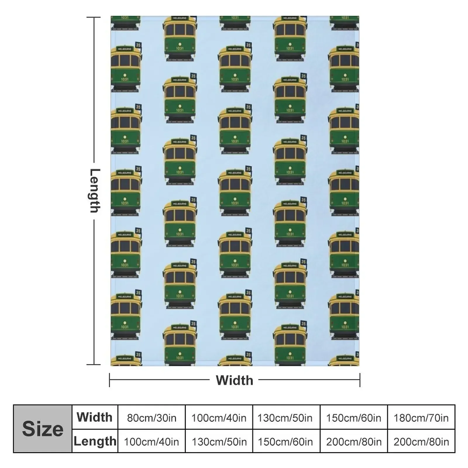 Melbourne Tram, W-Class Front View Throw Blanket Luxury Sofa Throw Weighted Cute Blankets