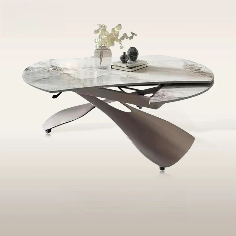 

Multifunctional lifting coffee table dining table mobile dual-purpose integrated small apartment living room slate