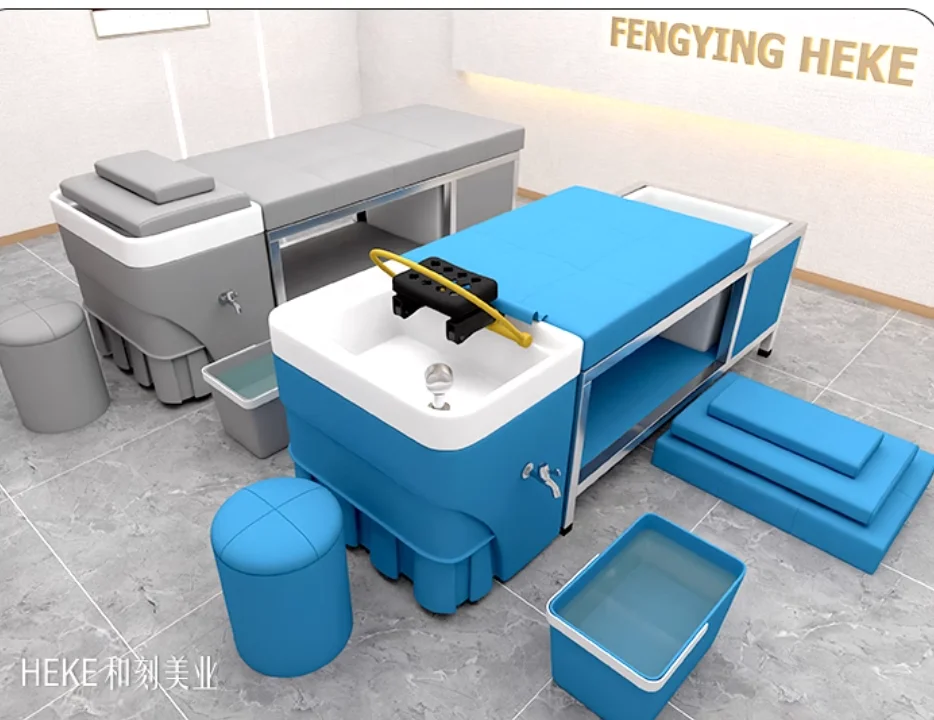 Hairdressers for beauty salons no connection to the water cycle fumigation Head therapy bed Shampoo bed Hairdressers for lying f image 4