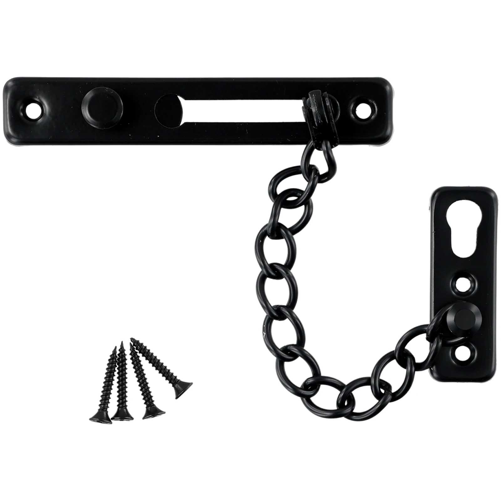 Door Chain Lock Stainless Steel Security Chain Guard Spring Anti Theft Press Heavy Duty Slide Catch Latch Screw Guard Accessorie